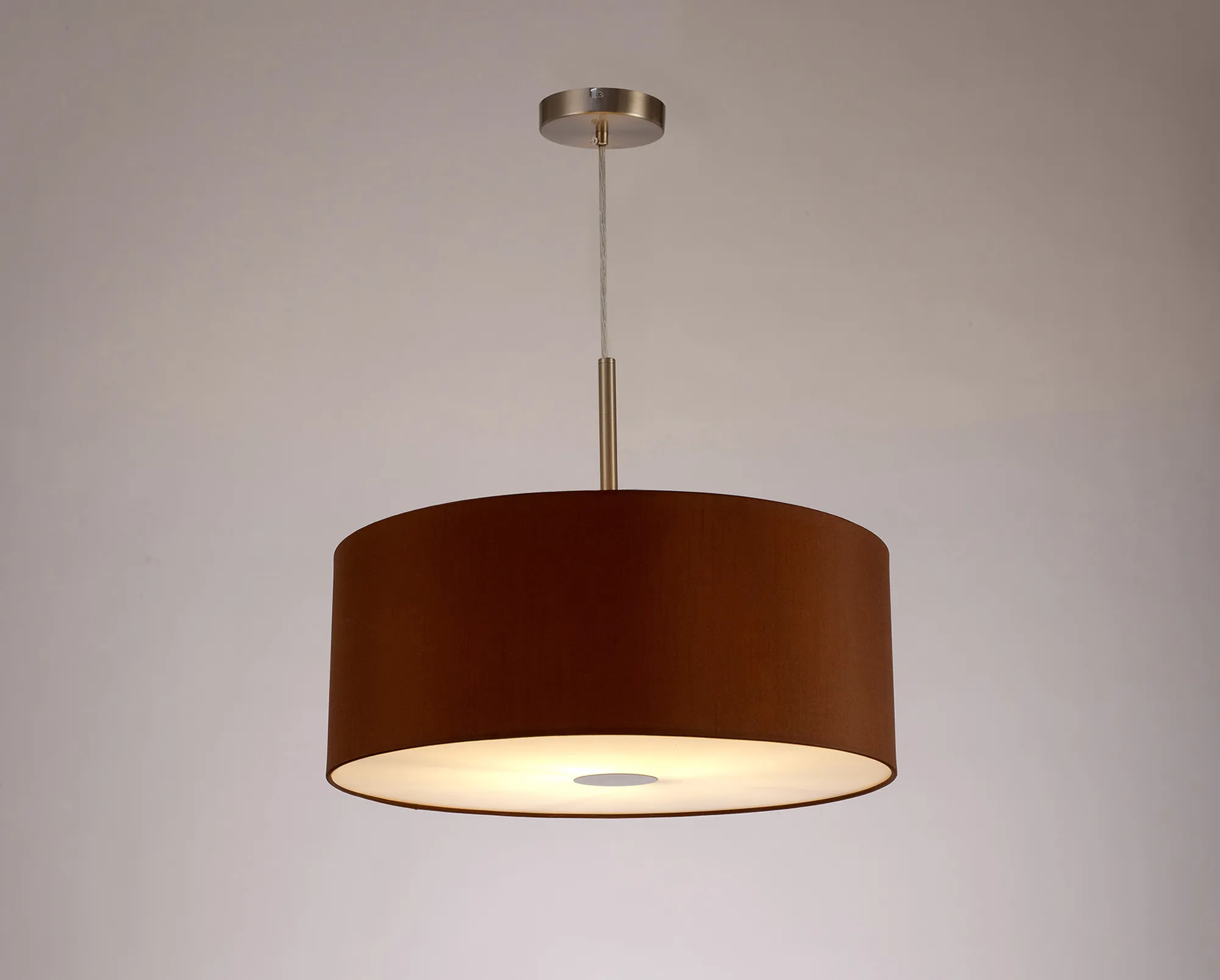 Baymont 50cm Pendant 1 Light Satin Nickel, Raw Cocoa/Grecian Bronze, Frosted Diffuser DK0306  Deco Baymont SN RC
